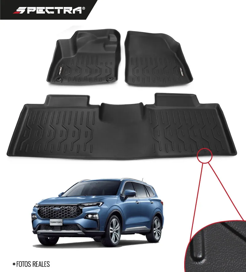 Ford Territory 2023-2025, Alfombras de Bandeja Lisas, 2 filas, Spectra.