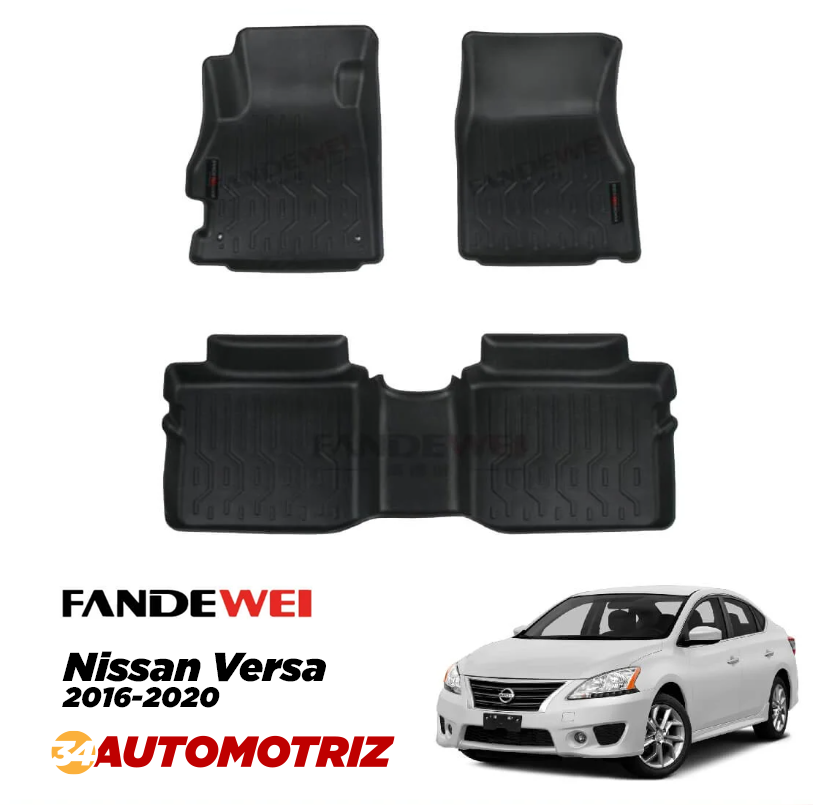 Nissan Versa 2016-2020, Alfombra de Bandeja 2 Filas, Fandewei