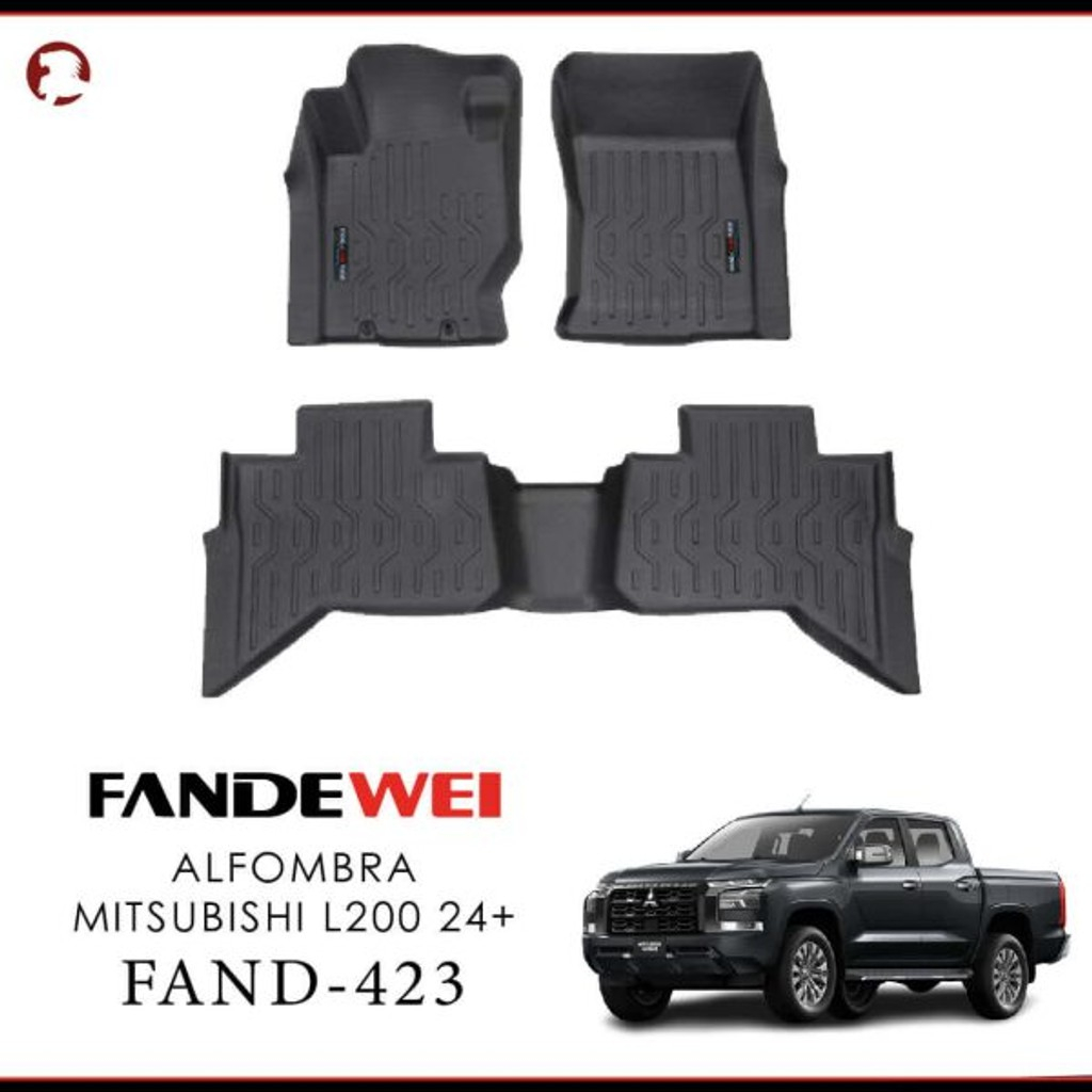 Mitsubishi L200 GT 2025-2026, Alfombras de Bandeja, 2 filas, Fandewei.
