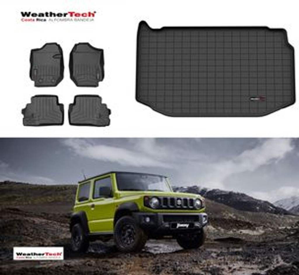 Combo Suzuki Jimny Manual de 3 Puertas 2024-2025, Alfombras de Bandeja, 2 filas y cajuela, Weath