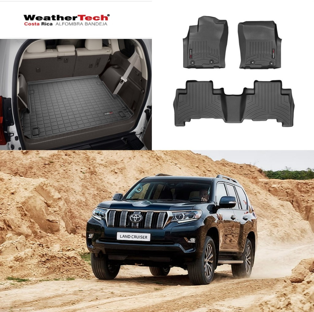 Combo Toyota Prado 2010-2024, Alfombras de Bandeja, 2 filas y cajuela, WeatherTech
