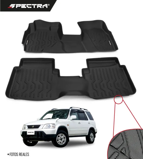 Honda CR-V 1997-2001 Automático, Alfombras de Bandeja Lisas, 2 filas, Spectra.