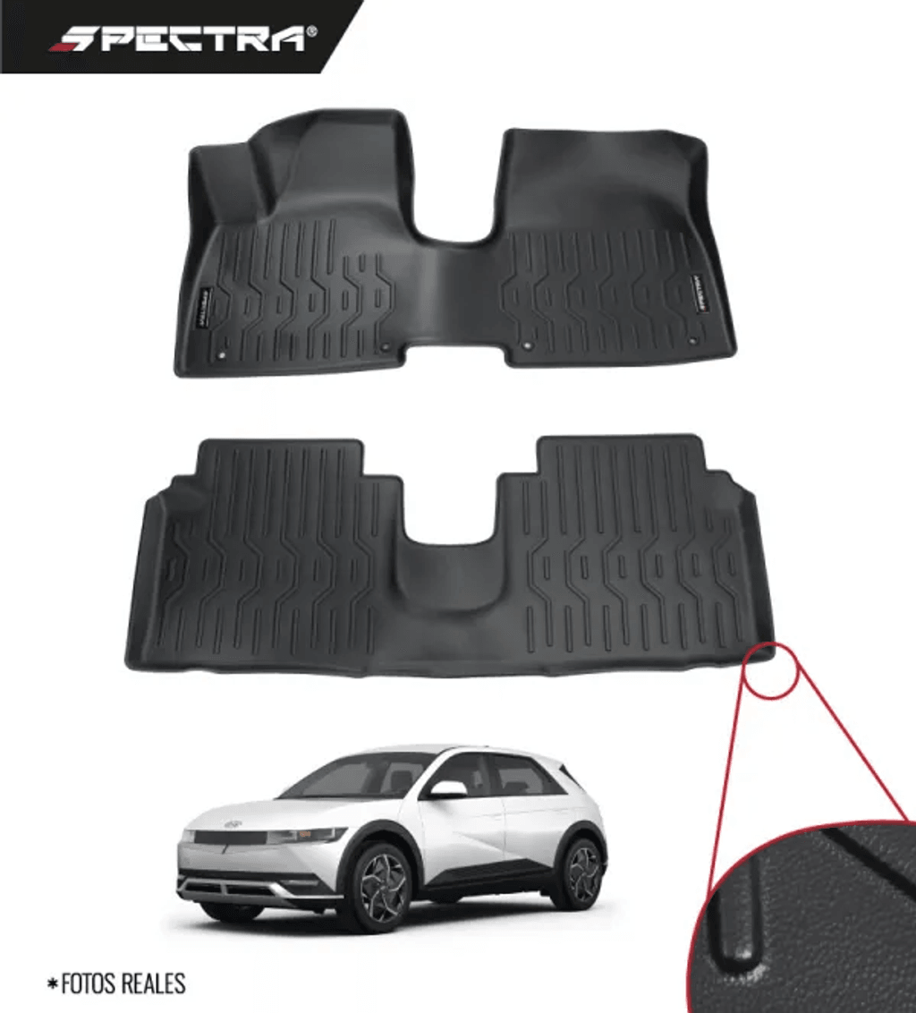 Hyundai Ioniq 5 2022-2023, Alfombras de Bandeja Lisas, 2 filas, Spectra.