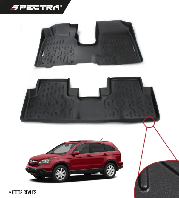 Honda CR-V 2007-2011, Alfombras de Bandeja Lisas, 2 filas, Spectra.