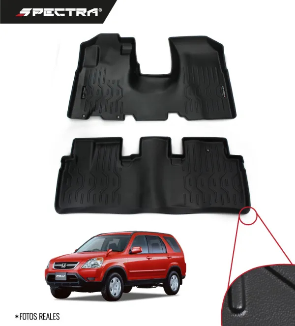 Honda CR-V 2002-2006, Automatico, Alfombras de Bandeja Lisas, 2 filas, Spectra.