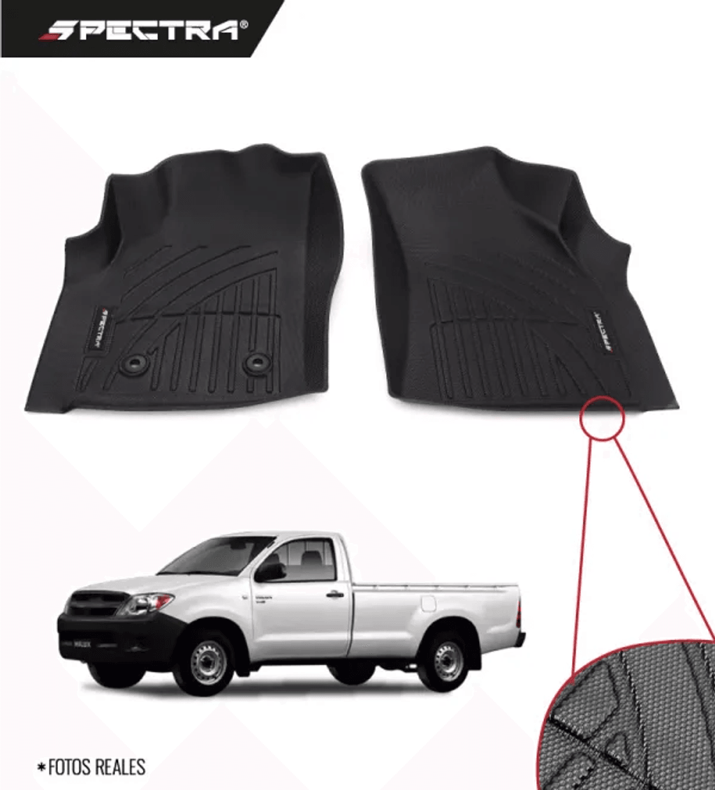 Toyota Hilux 2005-2014, Alfombras de Bandeja Antideslizante, 1 fila, Spectra.
