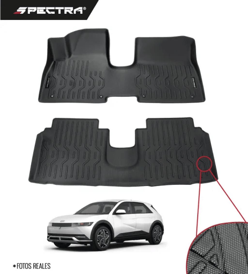 Hyundai Ioniq 5 2022-2023, Alfombras de Bandeja Antideslizante, 2 filas, Spectra.