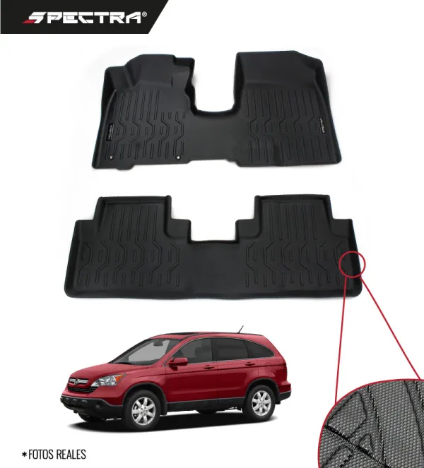 Honda CR-V 2007-2011, Alfombras de Bandeja Antideslizante, 2 filas, Spectra.