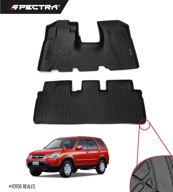 Honda CR-V 2002-2006, Automatico, Alfombras de Bandeja Antideslizante, 2 filas, Spectra.
