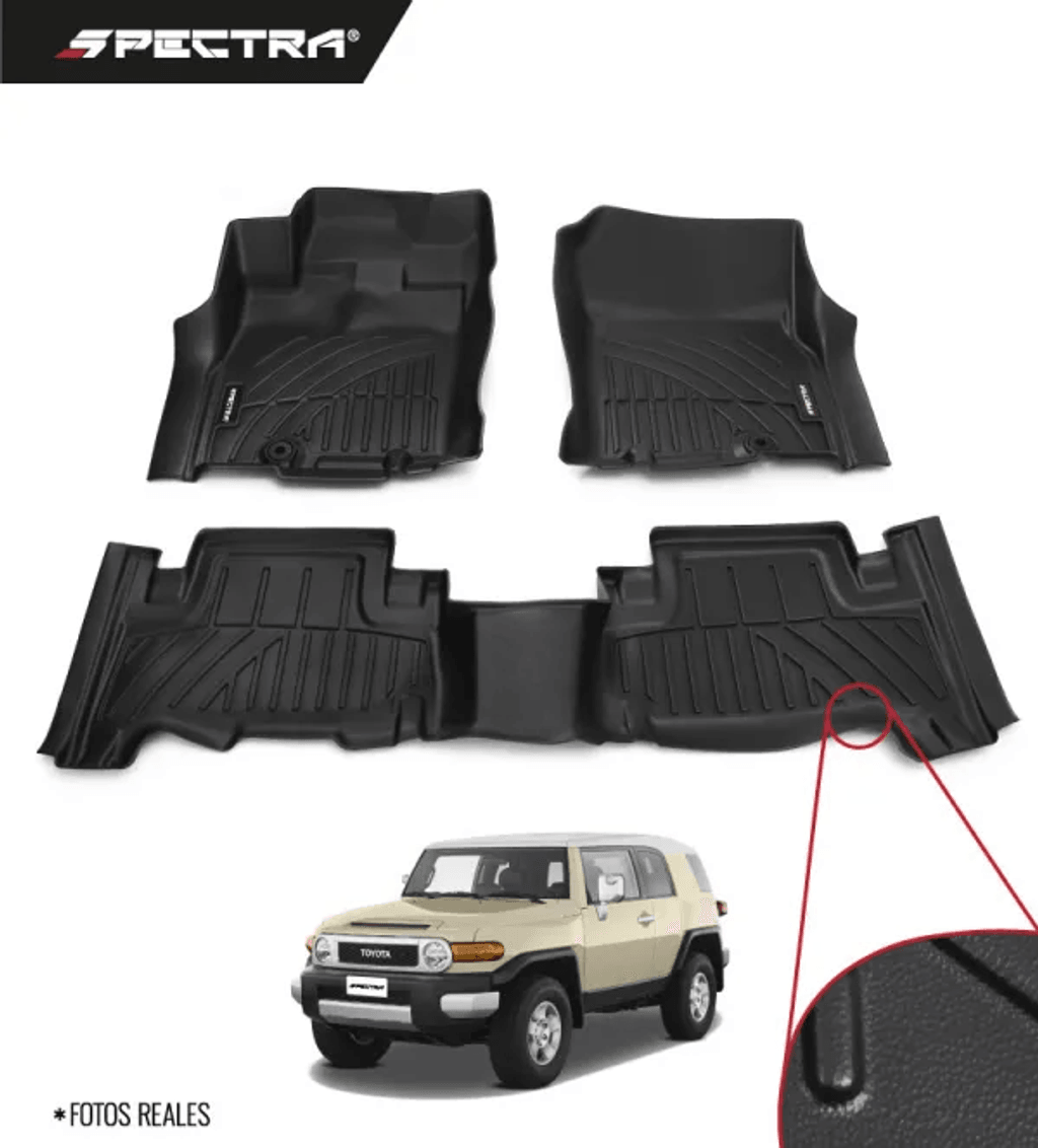 Toyota FJ Cruiser 2013-2022, Alfombras de Bandeja Lisas, 2 filas, Spectra.