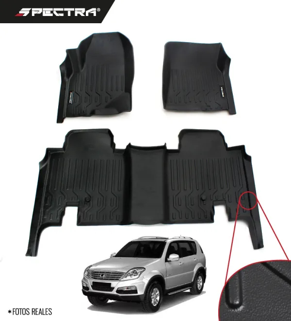 SsanYong Rexton 2011-2020, Alfombra de Bandeja Lisas, 2 Filas, Spectra