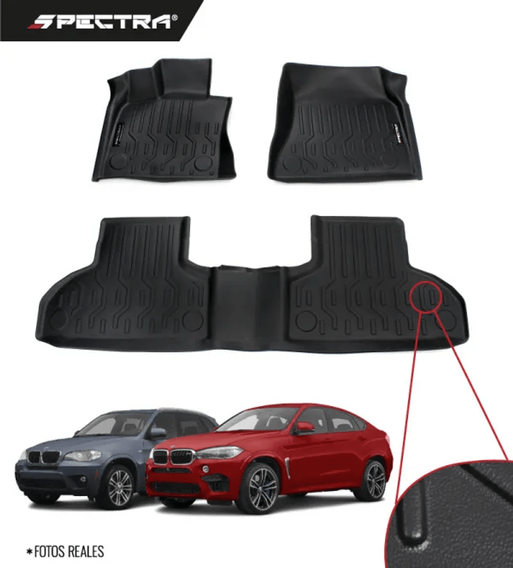 BMW X5/X6 2013-2018, Alfombra de Bandeja Lisa, 2 filas, Spectra.