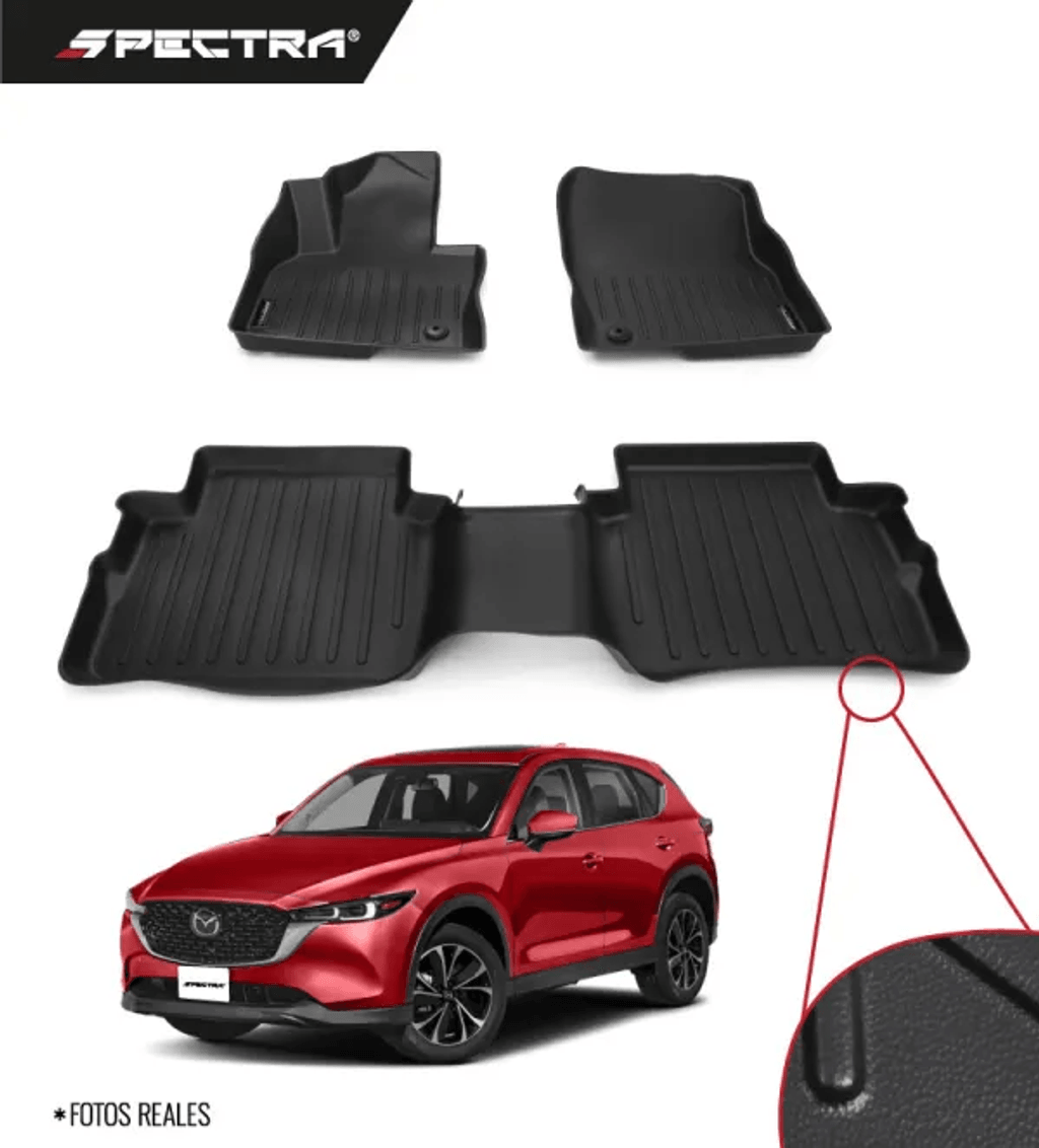 Mazda CX-5 2022-2025, Alfombras de Bandeja Lisa, 2 filas, Spectra.