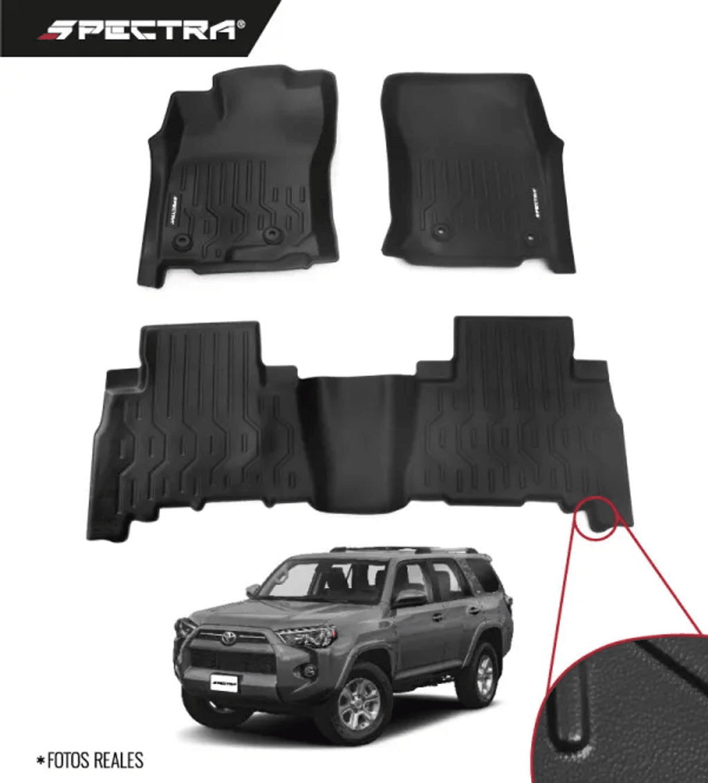 Toyota 4Runner 2021-2026, Alfombras de Bandeja Lisas, 2 filas, Spectra.