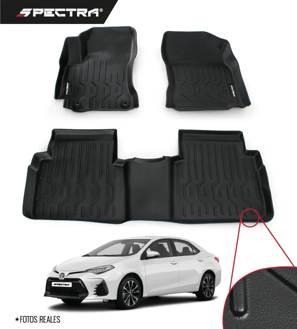 Toyota Corolla 2019-2026, Alfombras de Bandeja Lisas, 2 filas, Spectra.