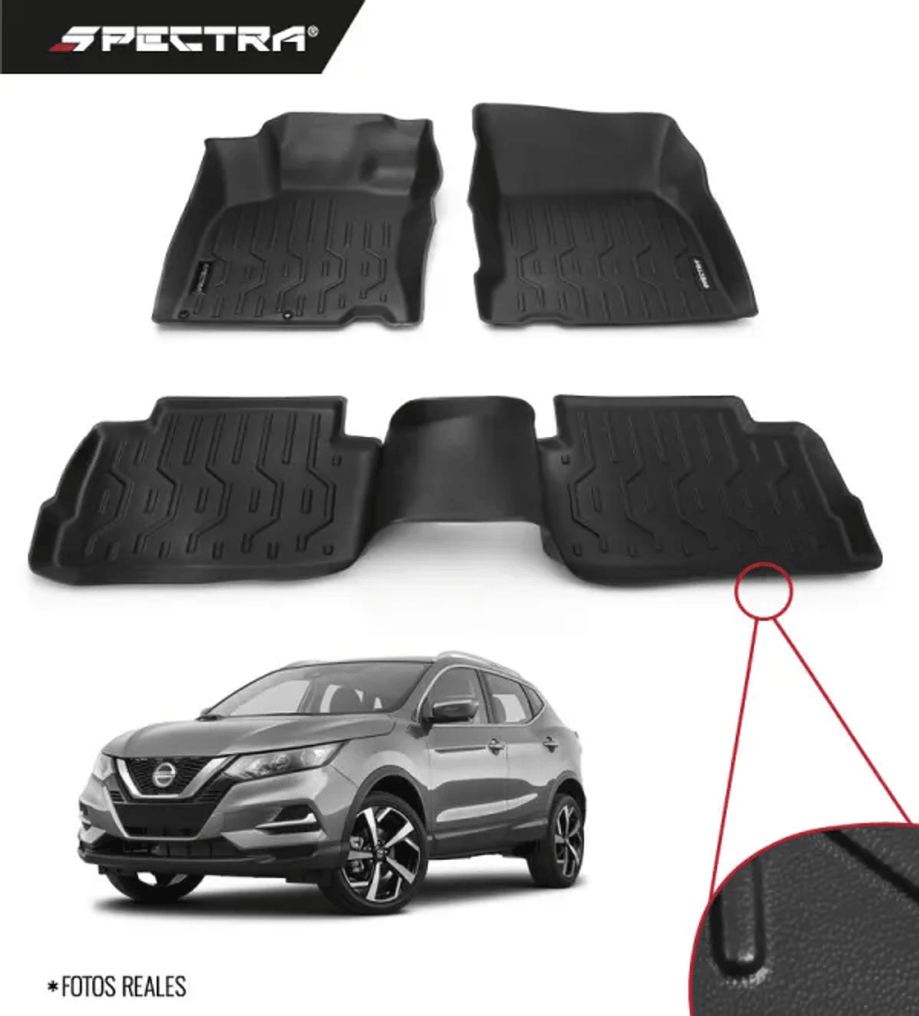 Nissan Qashqai 2018-2022, Alfombras de Bandeja Lisas, 2 filas, Spectra.