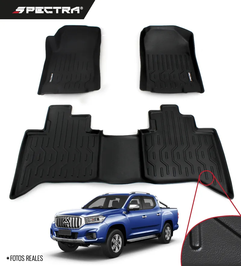 Maxus T60 2018-2024, Alfombras de Bandeja Lisas, 2 Filas, Spectra.