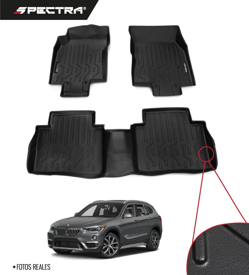BMW X1 2016-2022, Alfombras de Bandeja Lisas, 2 filas, Spectra.