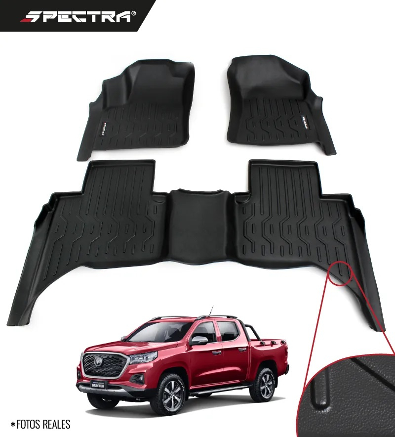 Changan Hunter Manual 2022-2026, Alfombras de Bandeja Lisas, 2 filas, Spectra.