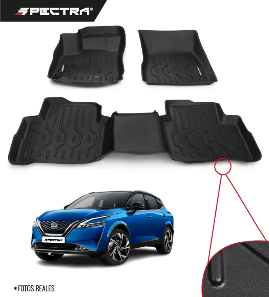 Nissan Qashqai 2023-2025, Alfombras de Bandeja Lisas, 2 filas, Spectra.