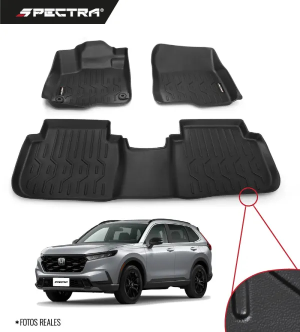 Honda CR-V 2023-2025, Alfombras de Bandeja Lisas, 2 filas, Spectra.