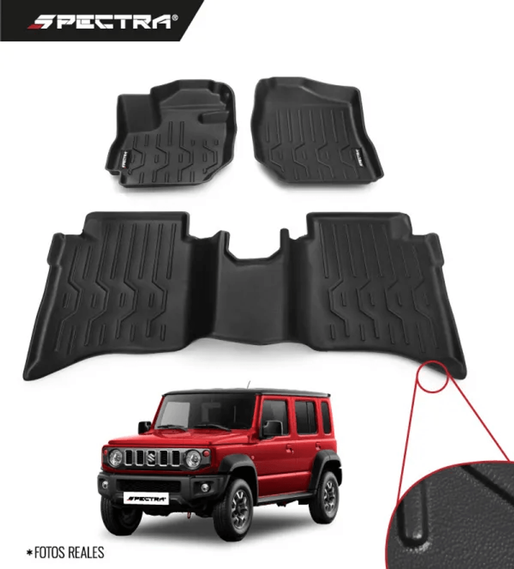 Suzuki Jimny 2024-2025 de 5 Puertas, Alfombras de Bandeja Lisas, 2 filas, Spectra.