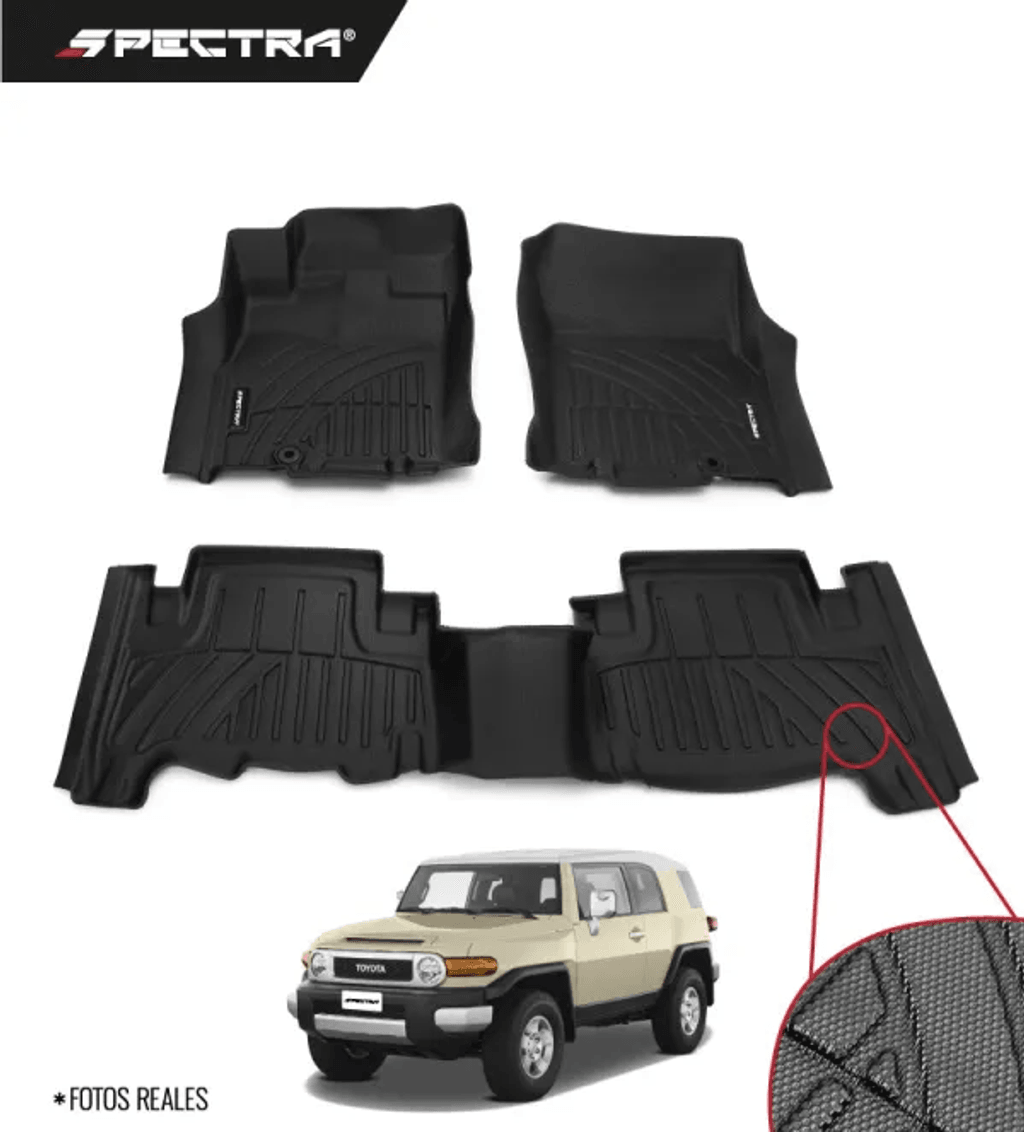 Toyota FJ Cruiser 2013-2022, Alfombras de Bandeja Antideslizante, 2 filas, Spectra.