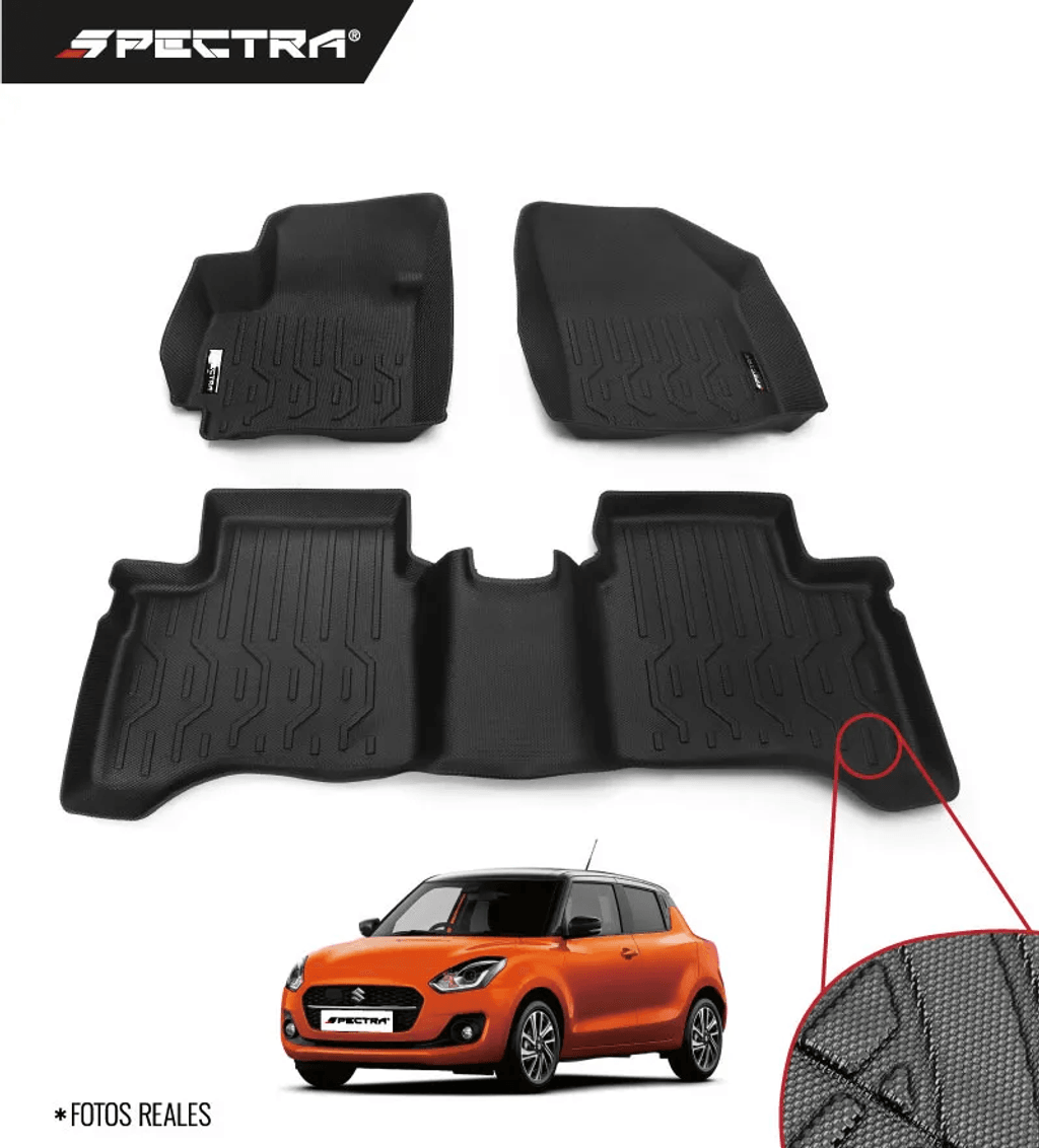 Suzuki Swift 2021-2023, Alfombras de Bandeja Antideslizante, 2 filas, Spectra.