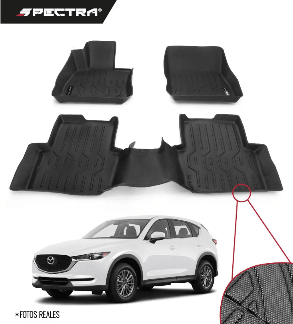 Mazda CX-5 2017-2021, Alfombras de Bandeja Antideslizante, 2 filas, Spectra.