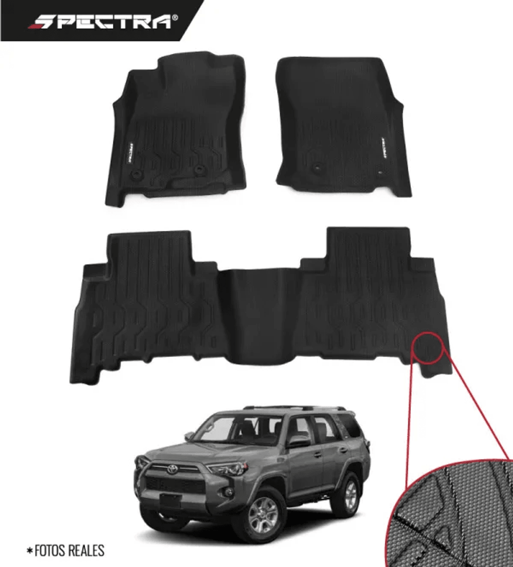 Toyota 4Runner 2021-2026, Alfombras de Bandeja Antideslizante, 2 filas, Spectra.