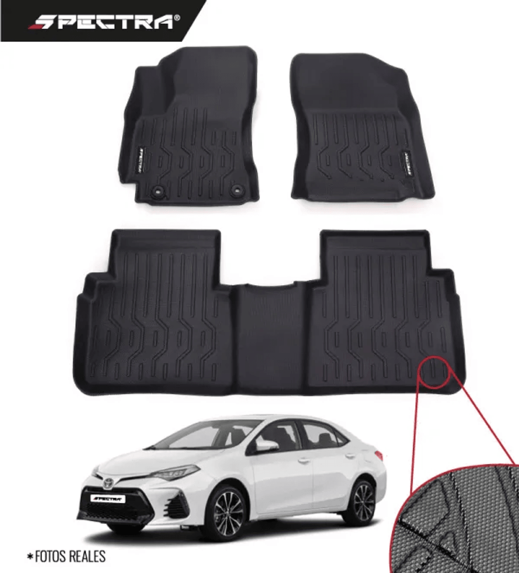 Toyota Corolla 2019-2026, Alfombras de Bandeja Antideslizante, 2 filas, Spectra.