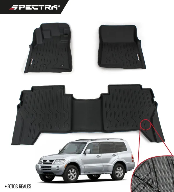 Mitsubishi Montero 2001-2021, Alfombras de Bandeja Antideslizante, 2 filas, Spectra.