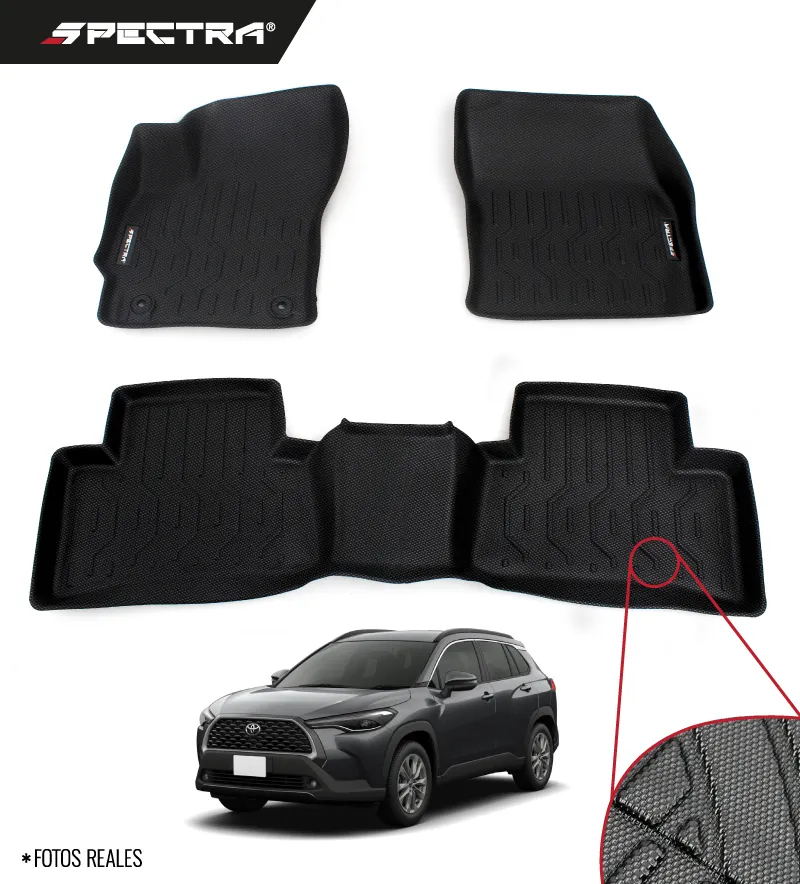 Toyota Corolla Cross 2021-2025, Alfombra de Bandeja Corrugada, 2 filas, Spectra.