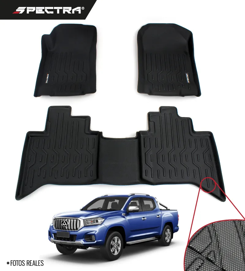 Maxus T60 2018-2020, Alfombras de Bandeja Antideslizante, 2 Filas, Spectra.