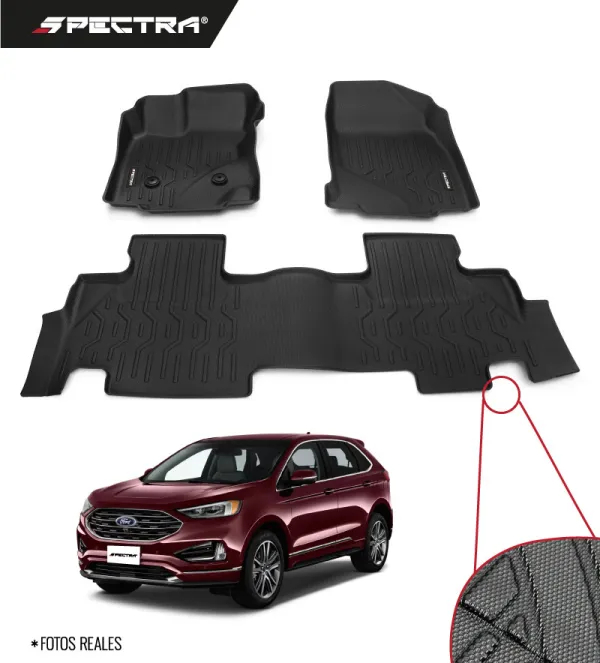 Ford Edge 2016-2022, Alfombras de Bandeja Antideslizante, 2 filas, Spectra.