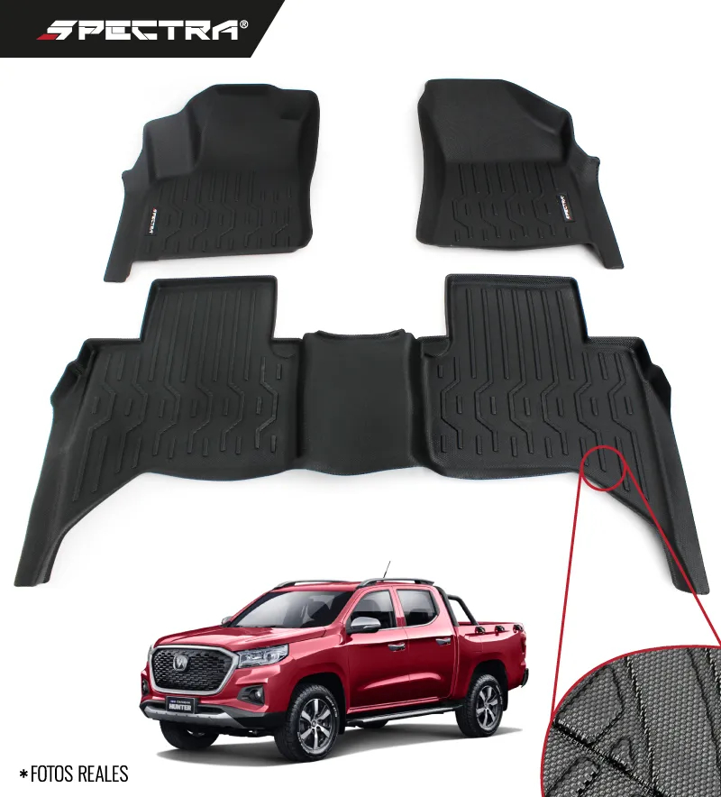 Changan Hunter Manual 2022-2026, Alfombras de Bandeja Antideslizantes, 2 filas, Spectra.