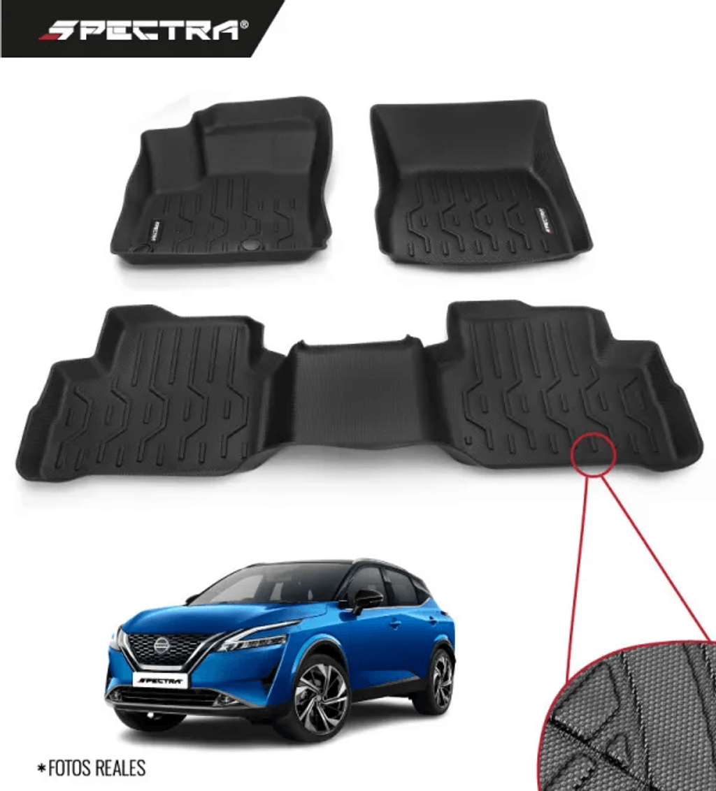 Nissan Qashqai 2023-2025, Alfombras de Bandeja Antideslizante, 2 filas, Spectra.