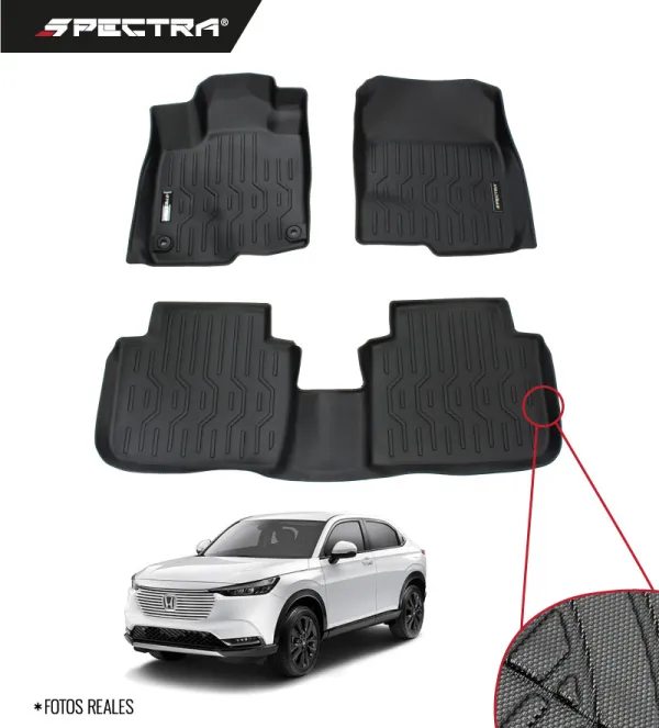 Honda HR-V 2022-2025, Alfombras de Bandeja Antideslizante, 2 filas, Spectra.