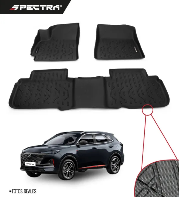 Changan CS55 2020-2025, Alfombras de Bandeja Antideslizante, 2 filas, Spectra.