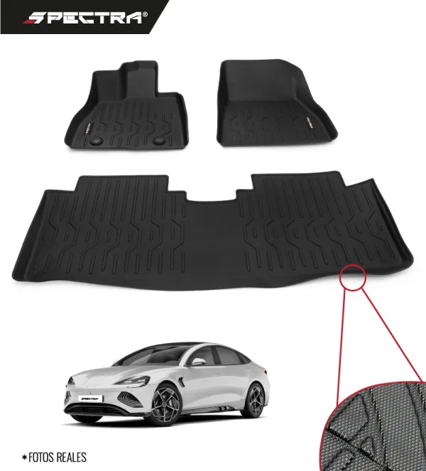 BYD Seal 2023-2025, Alfombras de Bandeja Antideslizantes, 2 filas, Spectra.