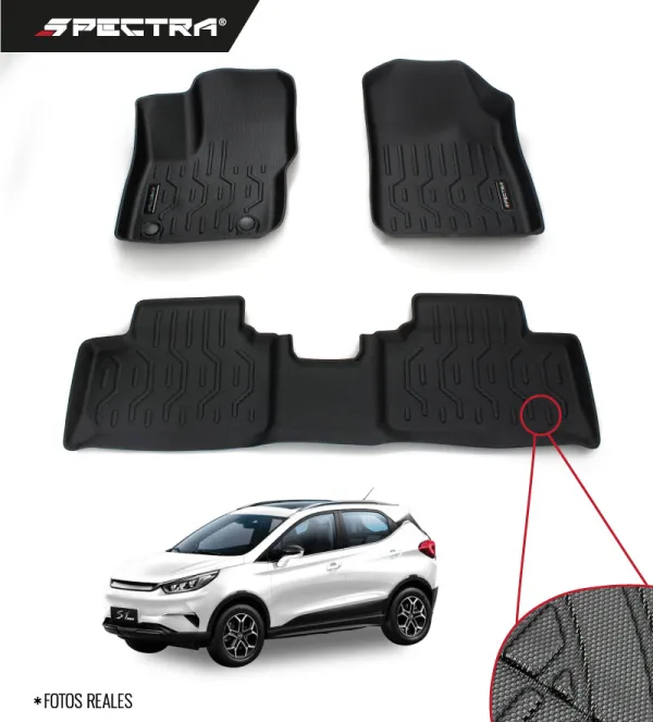 BYD S1 Pro 2019-2024, Alfombras de Bandeja Antideslizantes, 2 filas, Spectra.