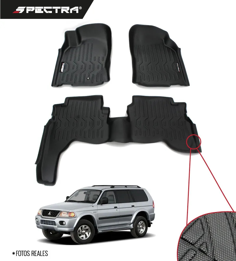 Mitsubishi Montero Sport Nativa 1996-2014, Alfombras de Bandeja Antideslizante, 2 filas, Spectra