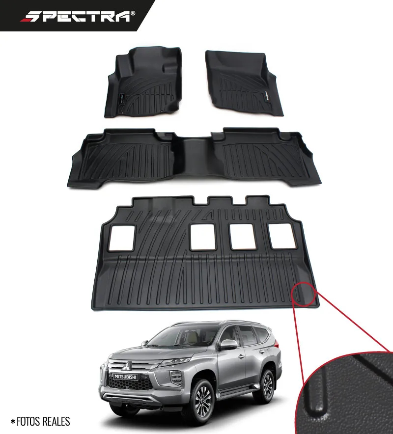 Mitsubishi Montero Sport 2016-2026, Alfombras de Bandejas Lisas, 2 filas, Spectra