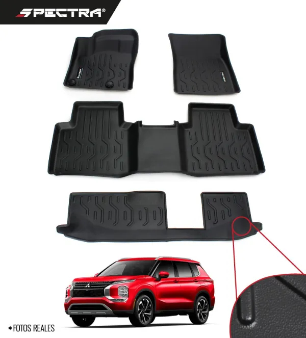 Mitsubishi Outlander 2022-2025, Alfombra de Bandeja Lisas, 3 Filas, Spectra