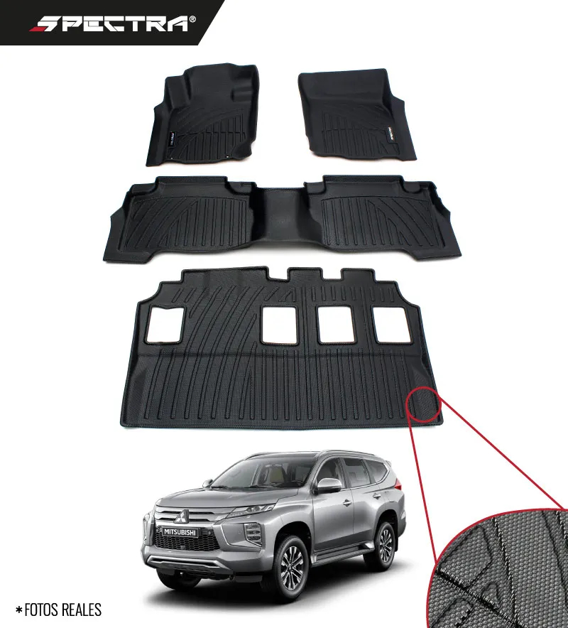 Mitsubishi Montero Sport 2016-2026, Alfombras de Bandejas Antideslizantes, 2 filas, Spectra