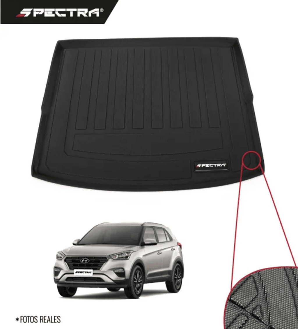 Hyundai Creta 2015-2020, Alfombra de Bandeja Antideslizante, Cajuela, Spectra.