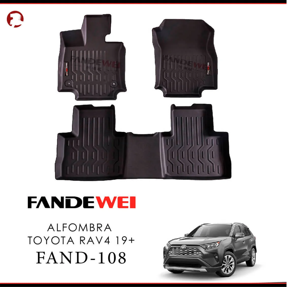 Toyota RAV4 2019-2025, Alfombras de bandeja, 2 filas, Fandewei.