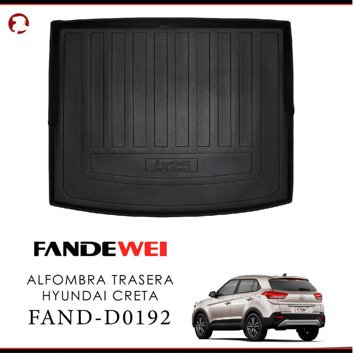 Hyundai Creta 2016-2021, Alfombras de Bandeja, Cajuela, Fandewei.