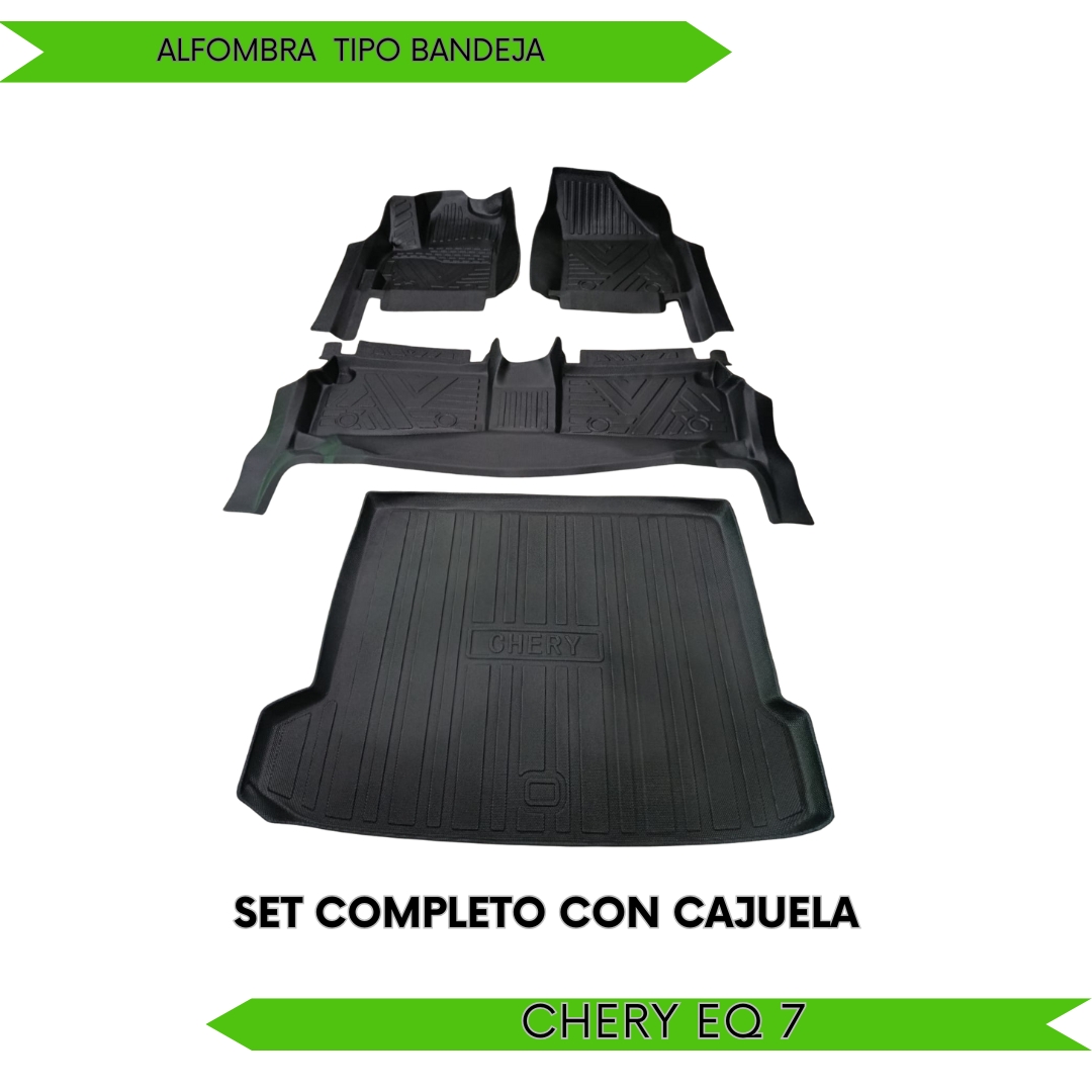 Chery eQ7 2023-2025, Alfombras de Bandeja, 2 filas y cajuela, EVZone