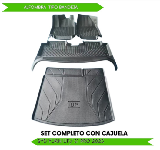 BYD Yuan Up / S1 Pro 2025-2026 Alfombras de Bandeja, 2 filas y cajuela, EVZone.